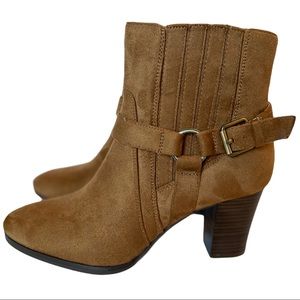 New Directions Faux Suede Brown Booties
